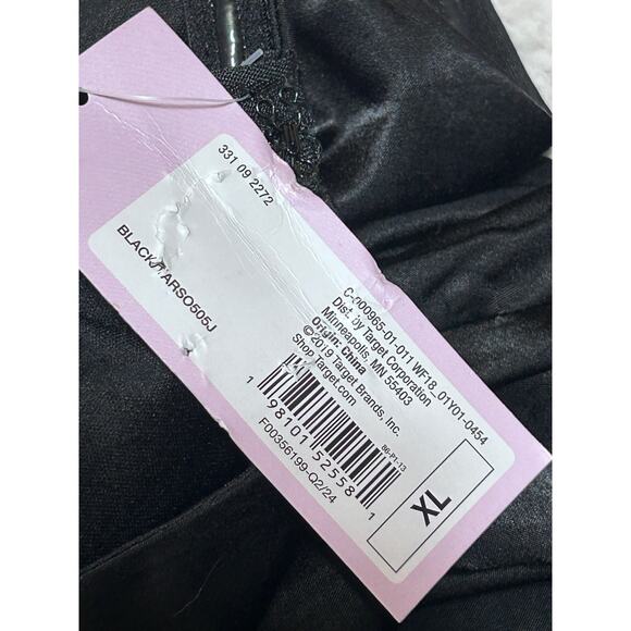 Wild Fable Strapless Maxi Slip Dress XL Blk Satiny Bottom Side Slit Coquette NWT - Picture 9 of 9